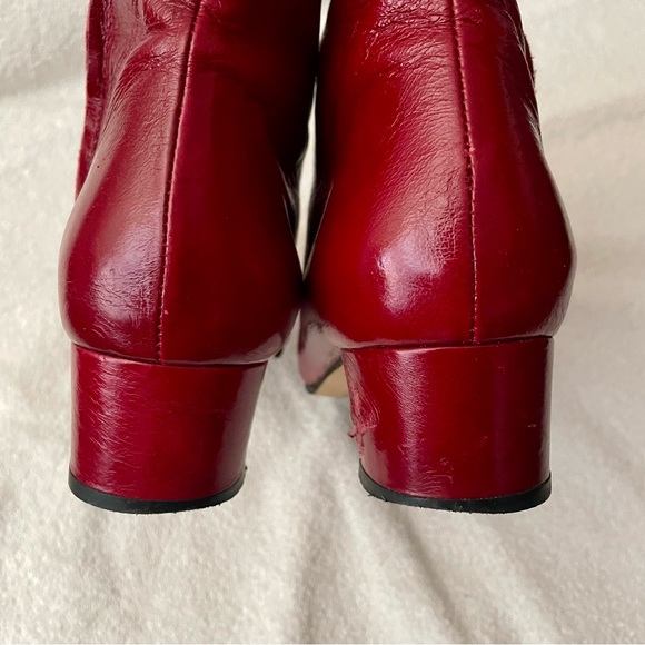 Zara Red Leather Ankle Booties - Picture 13 of 13